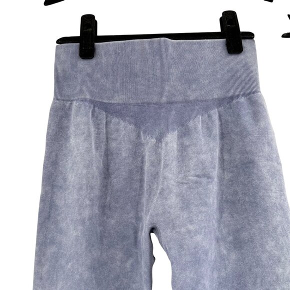 Bo + Tee Womens High Waisted Leggings Size L Blue Nylon Elastane - Picture 3 of 10